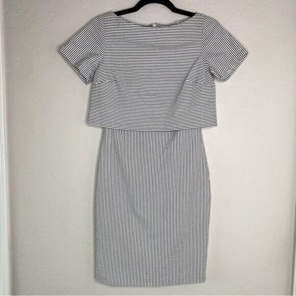 Banana Republic Gray and White Seersucker Layered Dress 0 - Picture 10 of 10